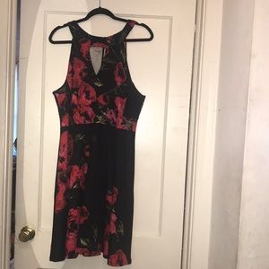 Black and red flowers dress size 2x